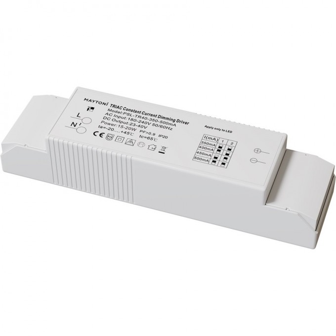 Источник питания MAYTONI TRIAC 15-20W IP20 PSL-TR40-350-500mA Источник питания MAYTONI TRIAC 15-20W IP20 PSL-TR40-350-500mA