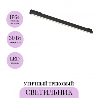 Уличный трековый светильник MAYTONI BASIS EXILITY IP O-TR02-1-S-30WB3K Уличный трековый светильник MAYTONI BASIS EXILITY IP O-TR02-1-S-30WB3K